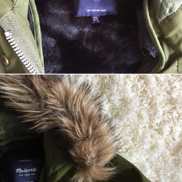 Madewell Olive Green Fur Jacket - Picture 4 of 6